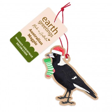 Wooden Christmas Decoration | Australian Magpie